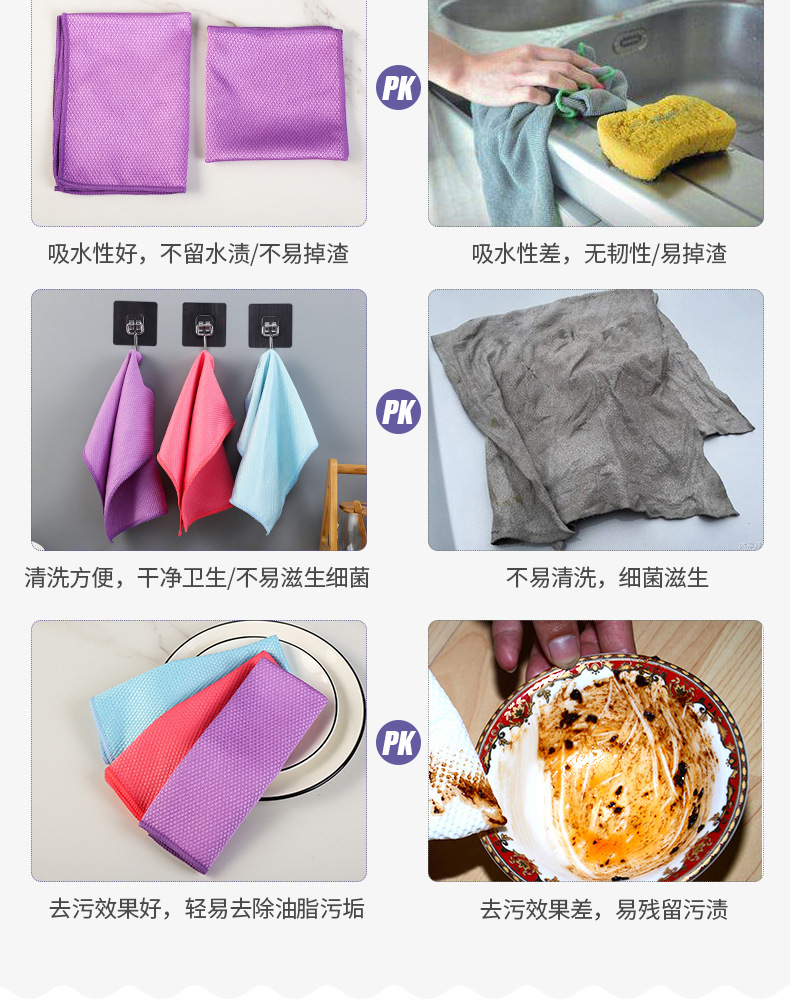 Window Cleaning Waterless Marking Cloth Thickened Kitchen Dishcloth Cleaning Towel Absorbent Wipe Table Scouring Pad Scale Rag