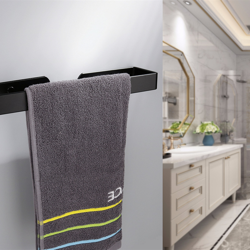 Nordic Black Alumimum Kitchen Towel Rack Punch-Free Bathroom Toilet Set Roll Stand Tissue Rack