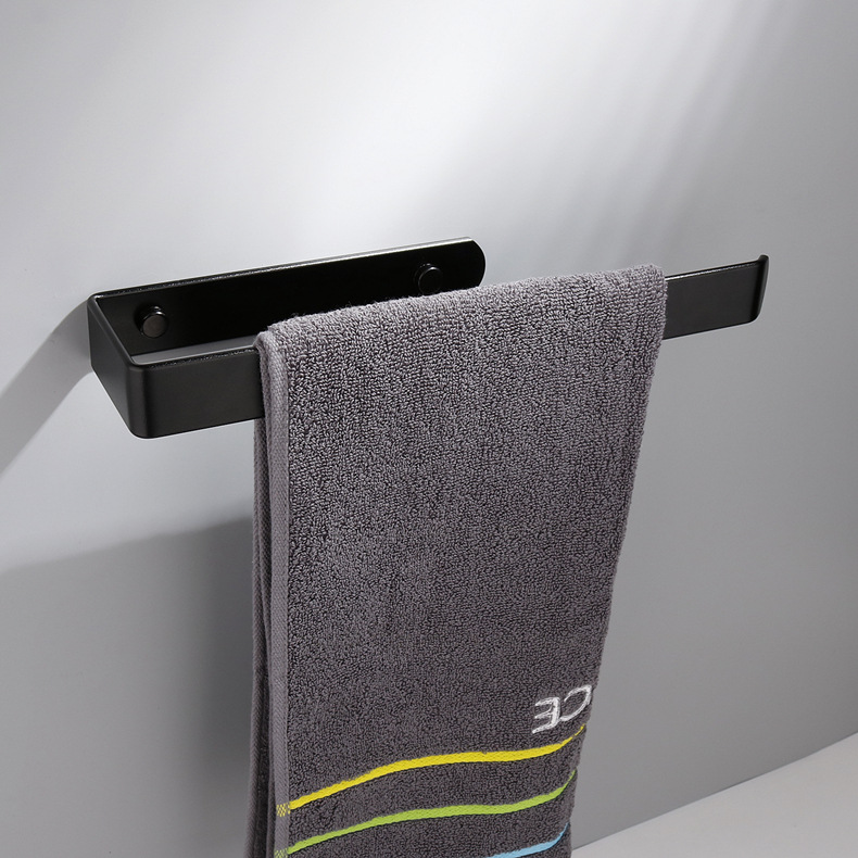 Nordic Black Alumimum Kitchen Towel Rack Punch-Free Bathroom Toilet Set Roll Stand Tissue Rack