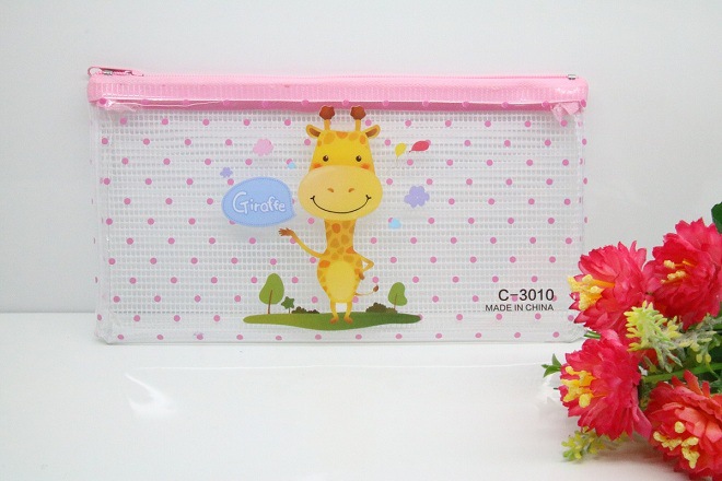 Rui Li Stationery A6 More creative Cartoon J Transparent PVC mesh bag receive bag wholesale Pen bag manufacturer