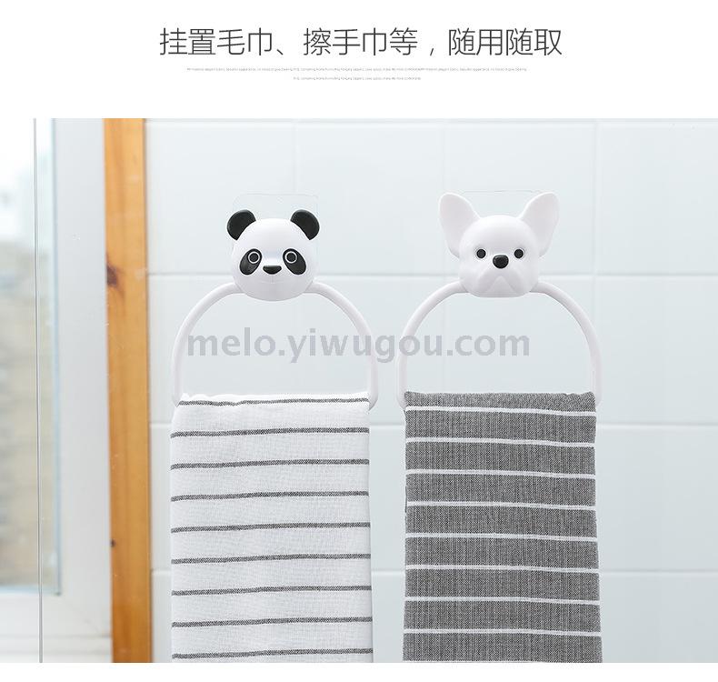 No holes in the kitchen cute cartoon towel hanging, bathroom towel bar, no traces of rubber towel rack