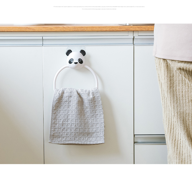 No holes in the kitchen cute cartoon towel hanging, bathroom towel bar, no traces of rubber towel rack
