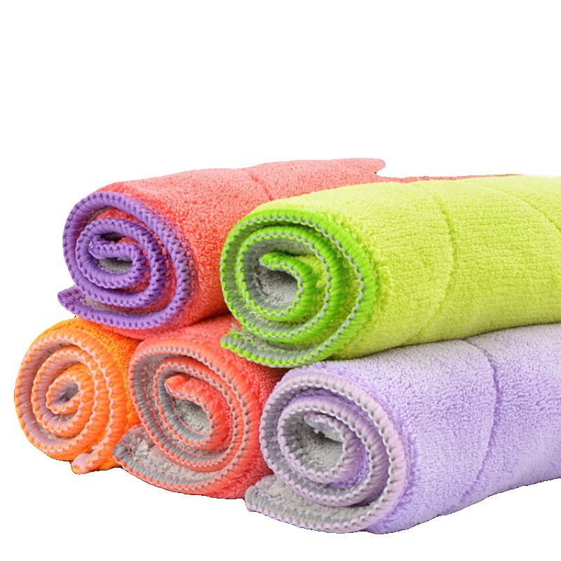 Customized Warp Knitting Coral Velvet Rag Double-Layer Two-Color Thickened Absorbent No Hair Removal Kitchen Cleaning Towel Erasable Hand Cleaning Cloth