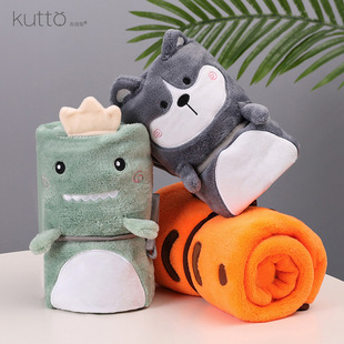 Factory Direct Sales Coral Fleece Hanging Hand Towel Kids' Towel Cartoon Kitchen Bathroom Home Small Square Towel Wholesale