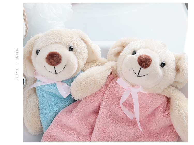Factory Direct Sales Coral Fleece Hanging Hand Towel Kids' Towel Cartoon Kitchen Bathroom Home Small Square Towel Wholesale