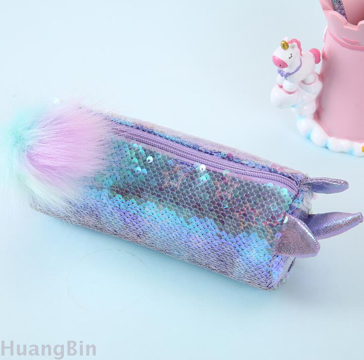 Unicorn sequin bag unicorn transparent student cartoon pen bag stationery received pencil bag teenage makeup bag Unicorn sequin bag unicorn transparent student cartoon pen bag stationery received pencil bag teenage makeup bag