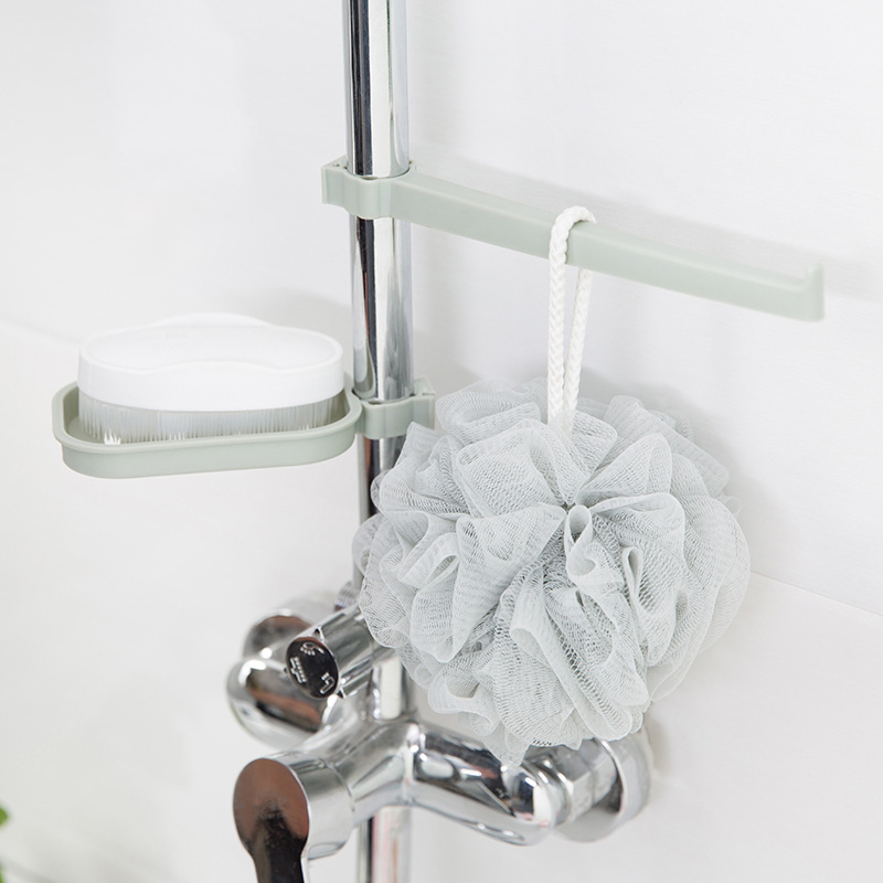 Kitchen Rack Faucet Sink Storage Rack Drain Rack Bathroom Towel Rack Clip-on Storage Rod