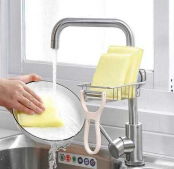 Tap water rack sink for household kitchen supplies sink sponge towel rack without holes