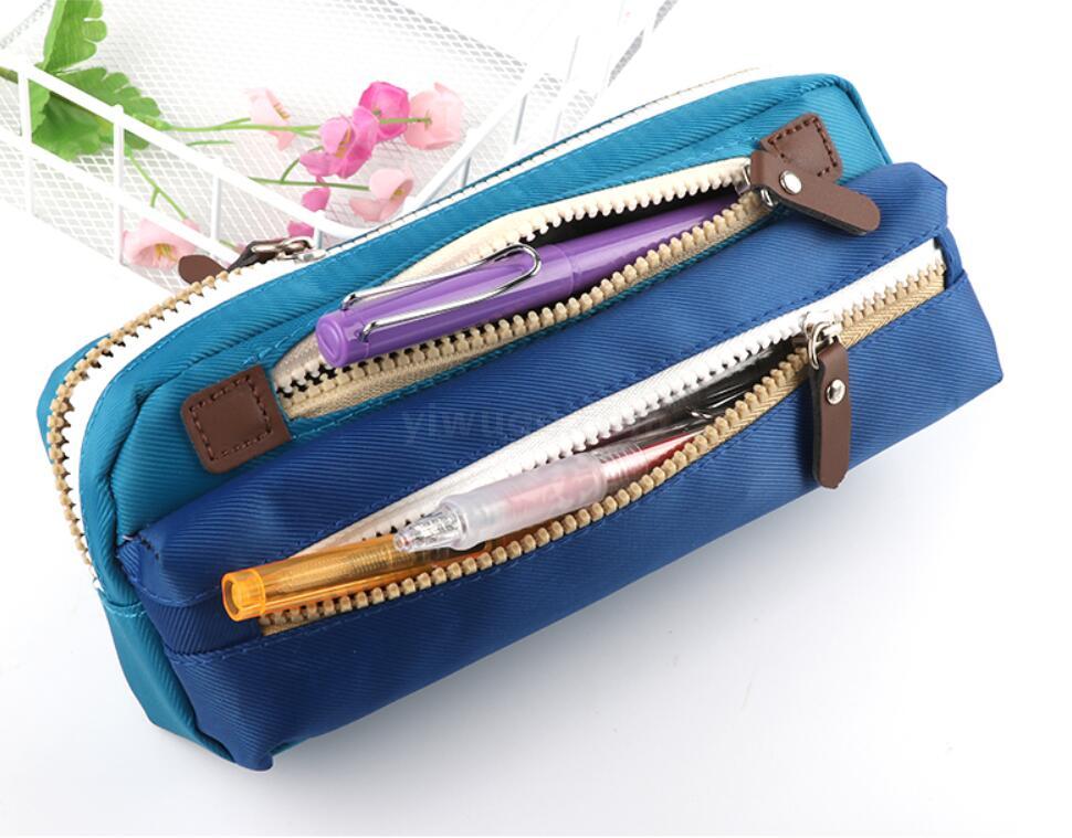 Lengthened three-layer large capacity pencil bag with simple pen bag stationery boys girls junior high school students