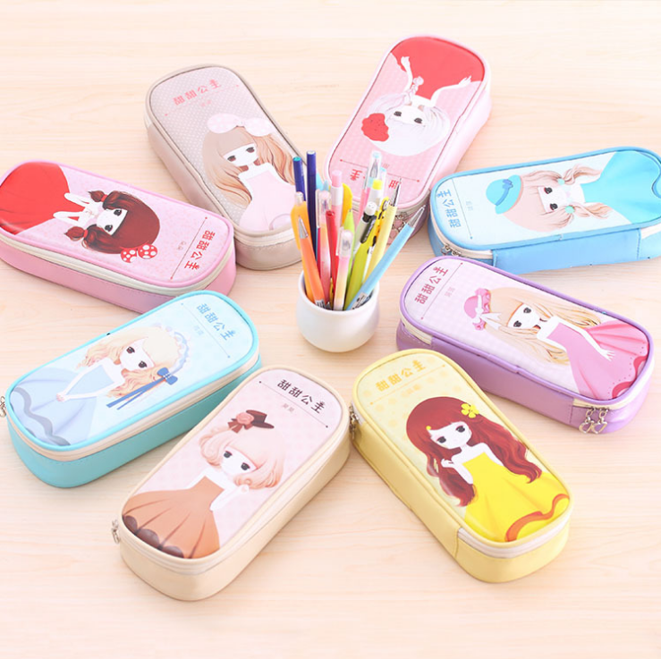 Student pencil bag stationery bag multi-functional pencil bag PU pen bag stationery bag produced and sold by ourselves
