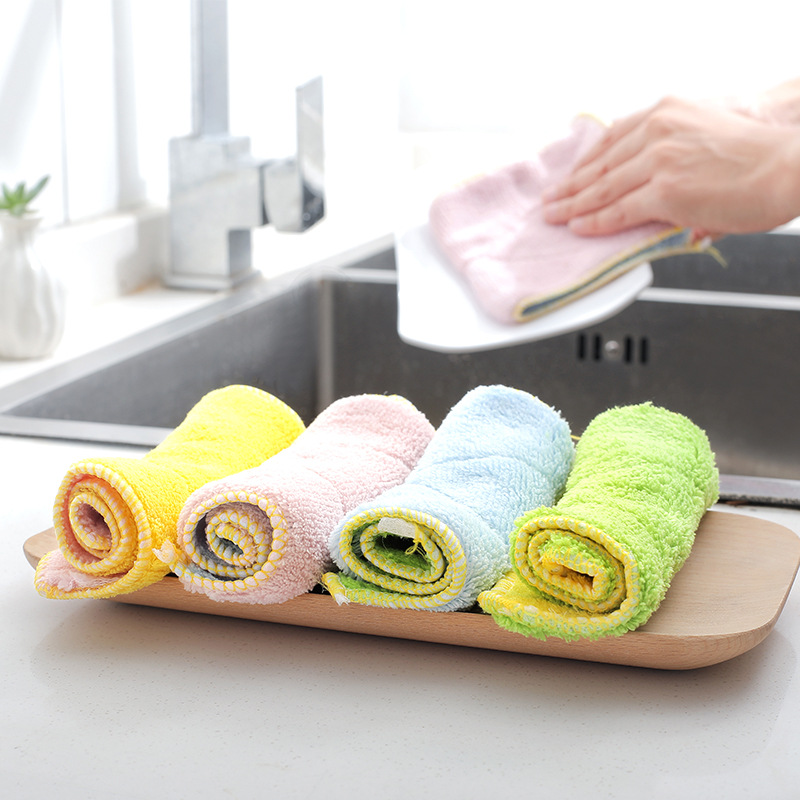 1368 Ultra-Fine Fiber Double-Sided and Water-Absorbing Cloth Extra Thick No Hair Shedding Oil-Free Dish Towel Kitchen Dishcloth