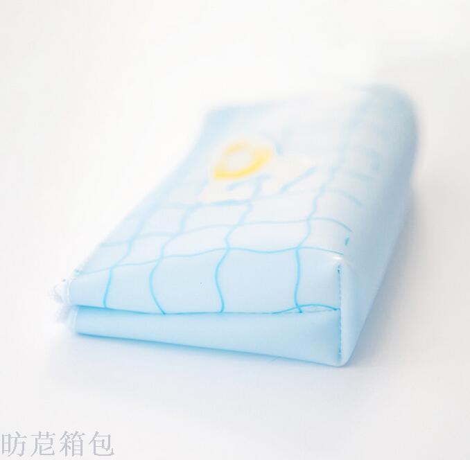 Korean version of the simple creative students silicone pen bag pool party series inverted trapezoidal stationery