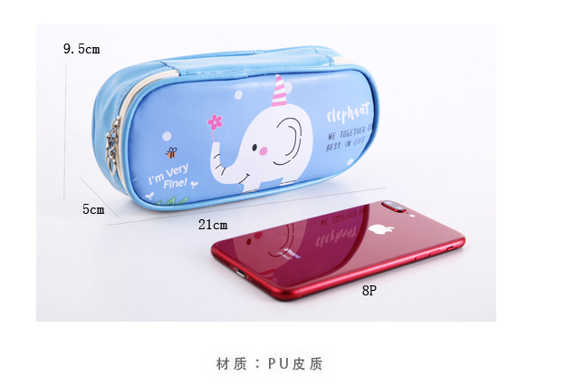 Self-produced and self-marketing student pencil bag stationery bag pencil bag PU high-grade pen bag stationery bag