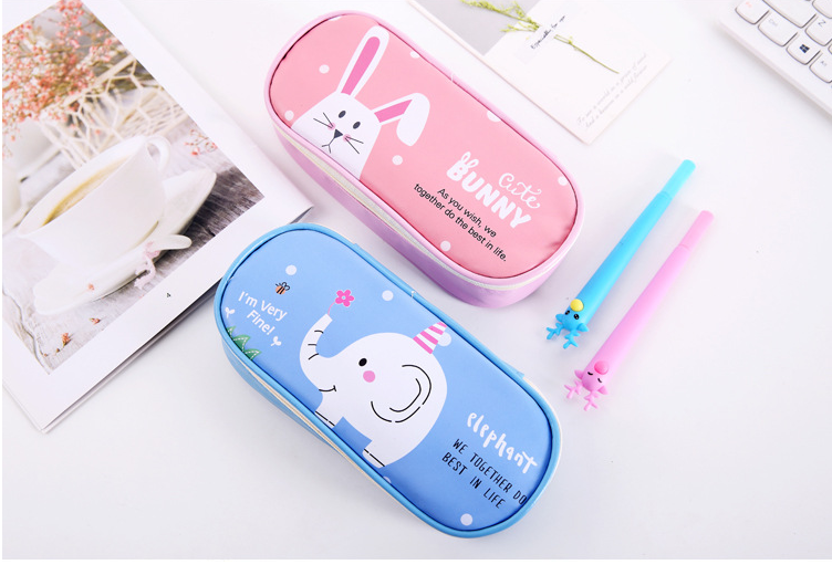 Self-produced and self-marketing student pencil bag stationery bag pencil bag PU high-grade pen bag stationery bag