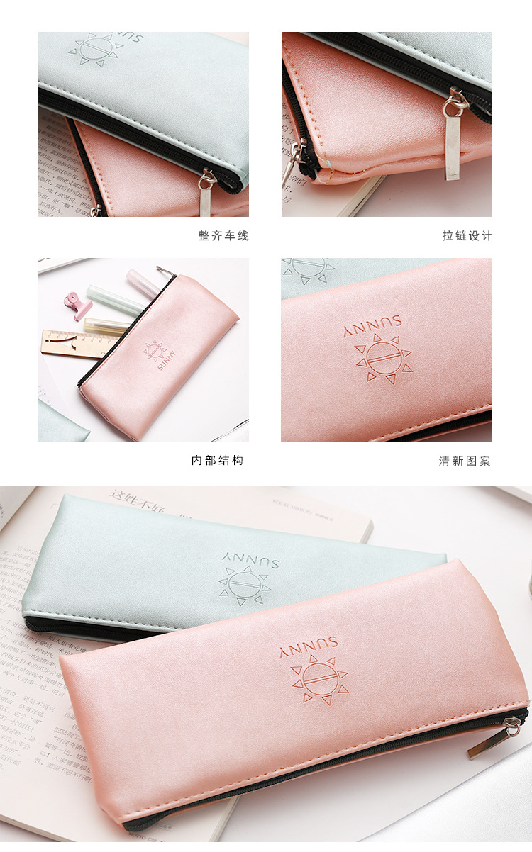 PU pen bag stationery bag suggested pencil bag student storage bag examination information bag pencil bag