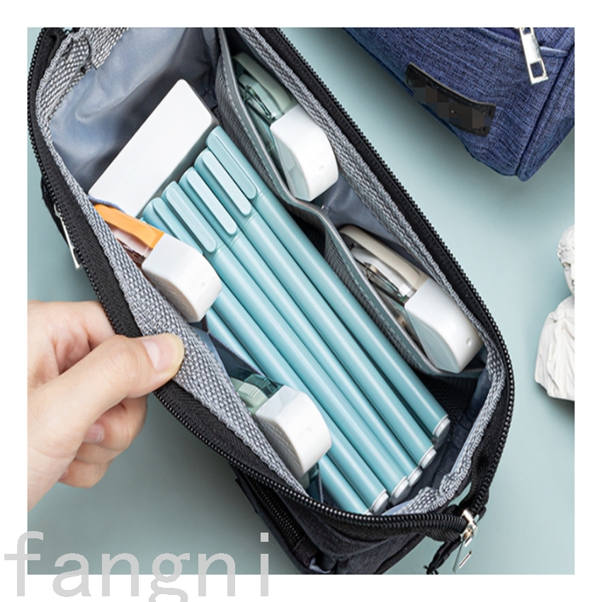 Large Capacity Male And Female Primary And Secondary School Students New Zipper Multi-Layer Pen Bag Stationery Case