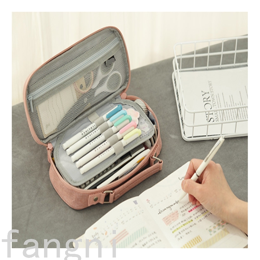 Male Female Primary and Secondary School Students New Zipper Multi-Layer Pen Bag Stationery Case Buggy Bag Pencil Box Male Female Primary and Secondary School Students New Zipper Multi-Layer Pen Bag Stationery Case Buggy Bag Pencil Box