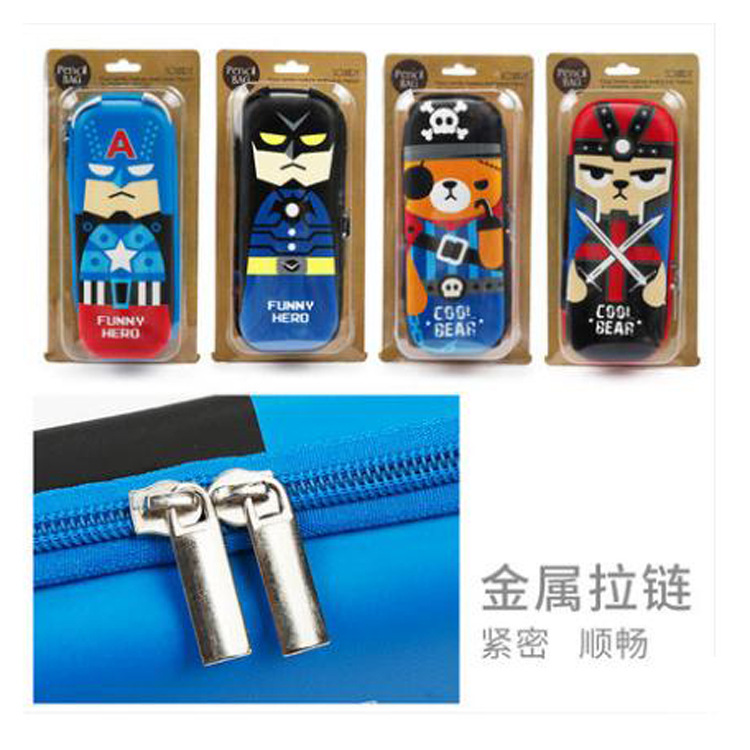 New pen bag primary school male hot selling luminous super cute weird hero primary students large capacity pen bag
