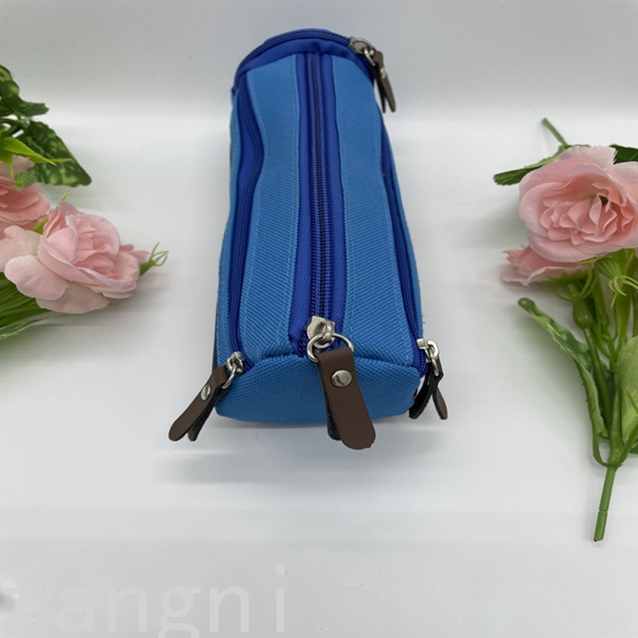Round Barrel Male and Female Primary and SeStudents New Zipper Multi-Layer Pen Bag Stationery Case Buggy Bag Pencil Box
