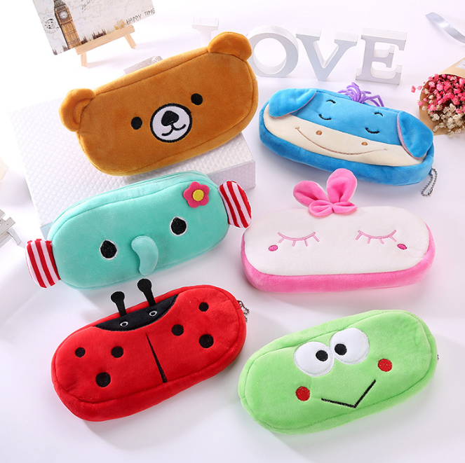 Plush pen bag Cartoon pencil bag pencil bag stationery bag student pencil box writing case children&#039;s bag