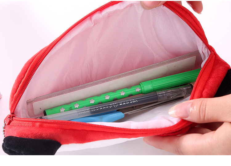 Plush pen bag Cartoon pencil bag pencil bag stationery bag student pencil box writing case children's bag