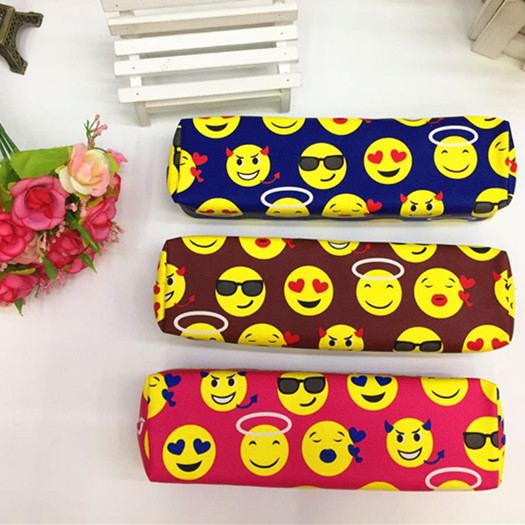 Korean Stationery Cartoon Smiling Face Pen bag New large Capacity Square student Stationery bag Factory Direct sale Korean Stationery Cartoon Smiling Face Pen bag New large Capacity Square student Stationery bag Factory Direct sale