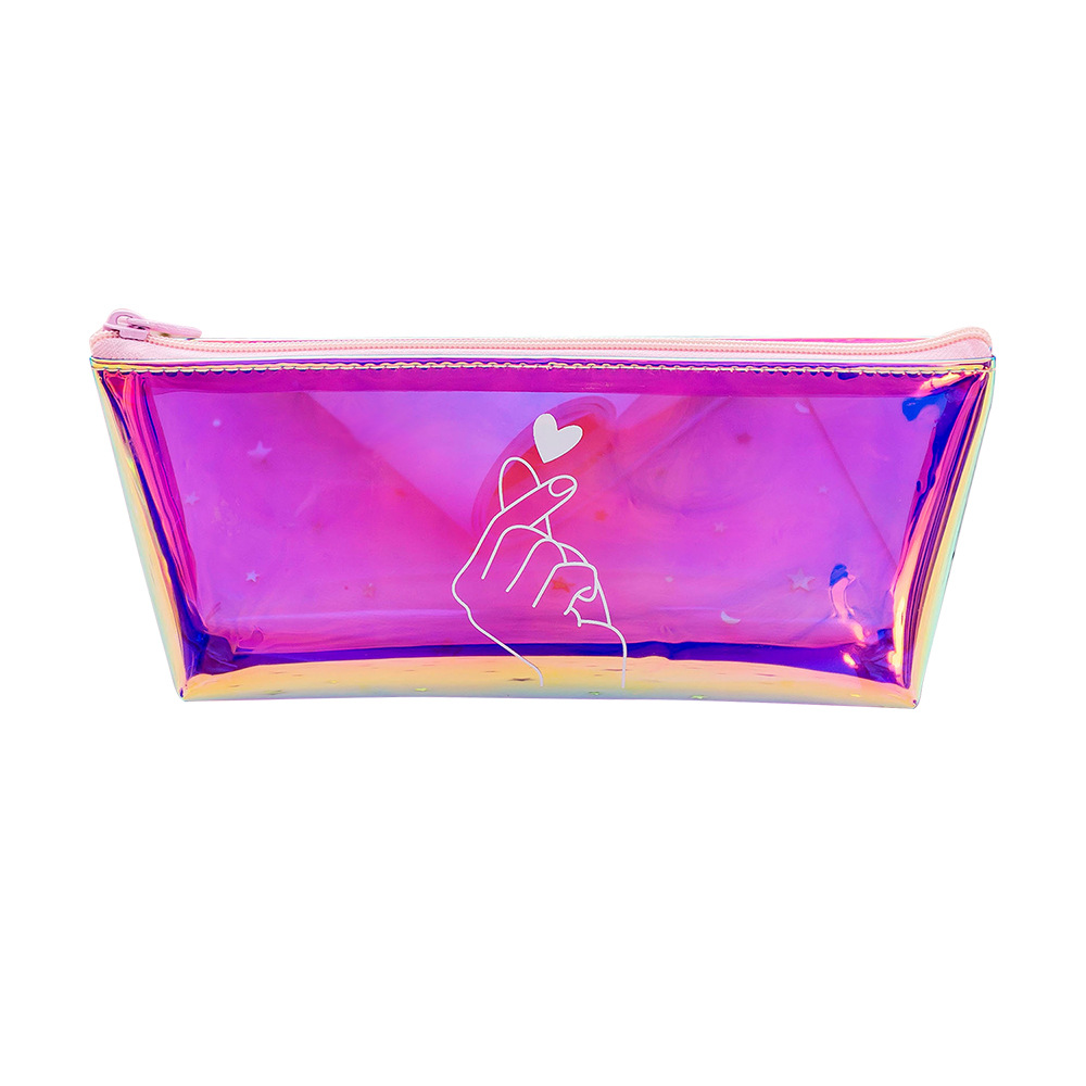 New Creative Dazzle Cool Laser Dazzle T Pen Bag Transparent Simple Stationery box fashion student Supplies