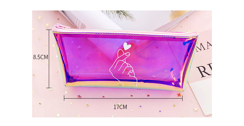 New Creative Dazzle Cool Laser Dazzle T Pen Bag Transparent Simple Stationery box fashion student Supplies