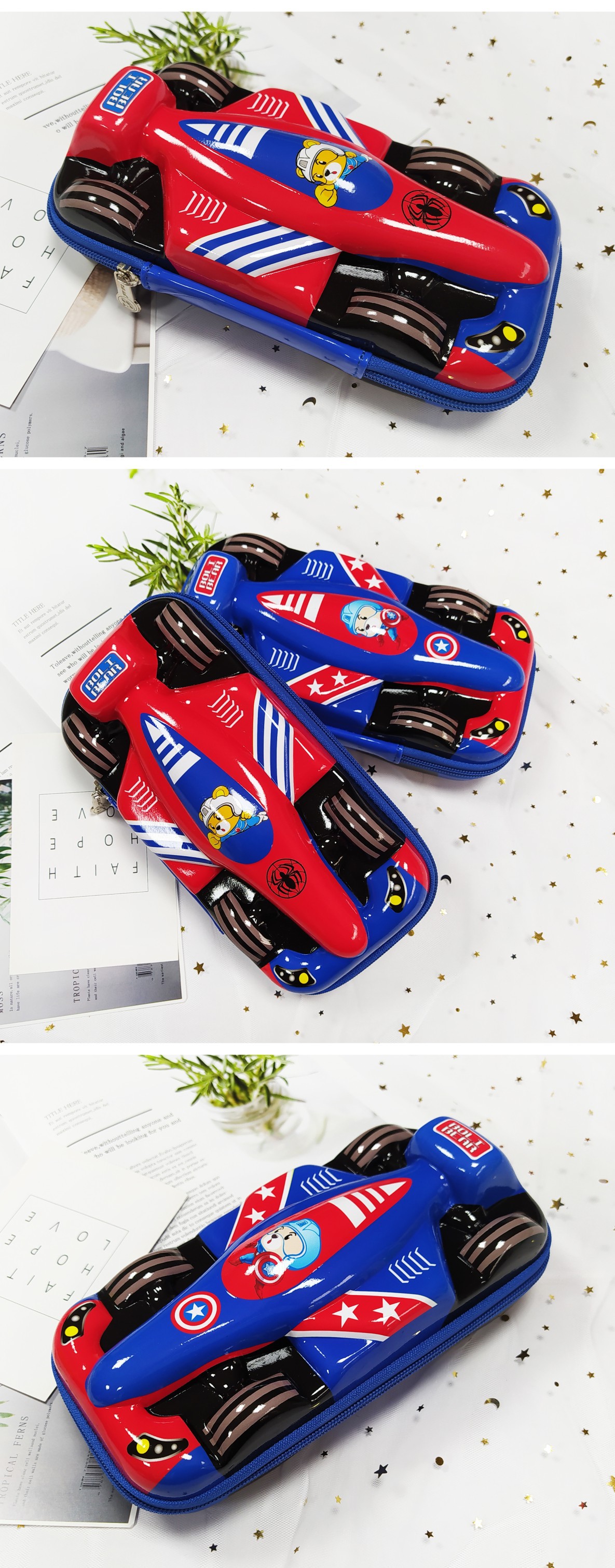 Cazenove pen bag cartoon EVA writing case creative large capacity multi-functional pencil box for primary and secondary school students and children