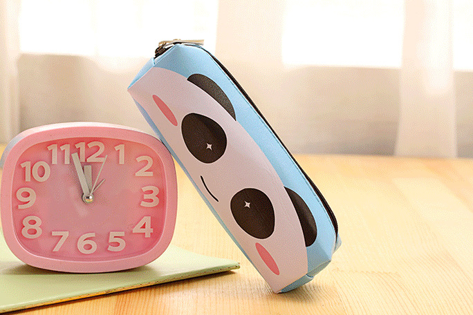 Cute Cartoon Pu Pen Bag Large Capacity Stationery Bag Korean Creative Simple Pencil Case School Supplies
