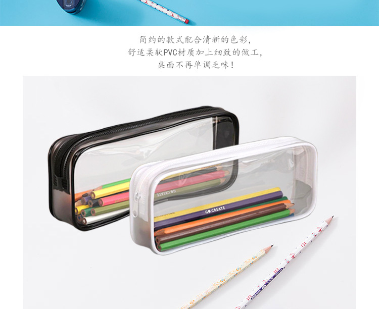 PVC Pen Bag Fashion and Convenient Student Pencil Case Stationery Case Pencil Bag File Bag