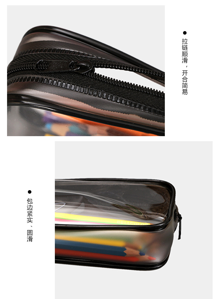 PVC Pen Bag Fashion and Convenient Student Pencil Case Stationery Case Pencil Bag File Bag
