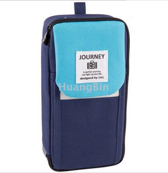 Canvas simple large capacity double layer pen bag storage bag stationery bag student pen bag