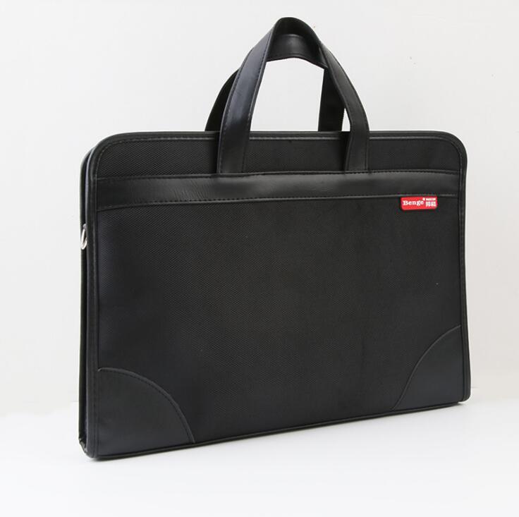 Black hour zipper hour portable document bag office supplies
