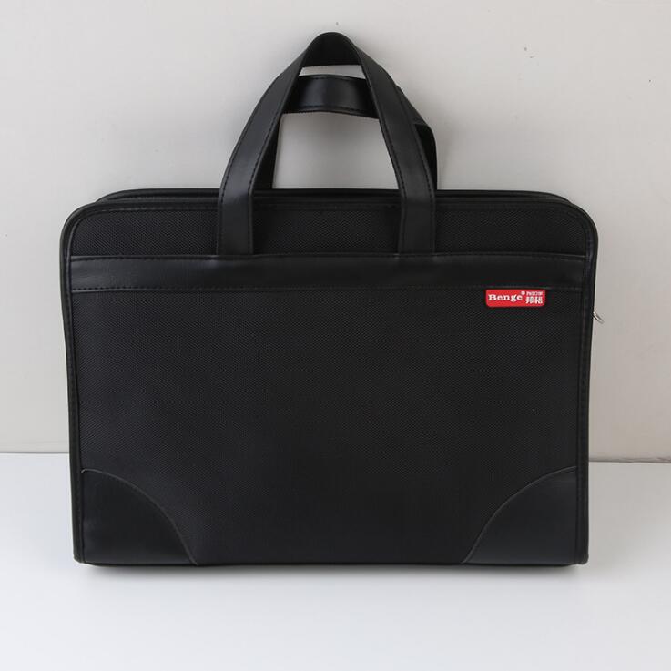 Black hour zipper hour portable document bag office supplies