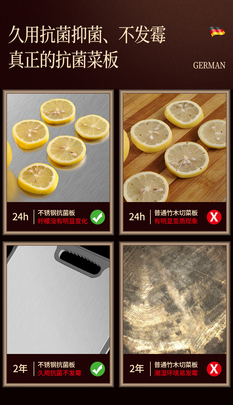 Multifunctional Antibacterial Double-Sided Stainless Steel Plastic Cutting Board 304 Stainless Steel Chopping Board Household Kneading Cutting Board Mildew-Proof Multifunctional Antibacterial Double-Sided Stainless Steel Plastic Cutting Board 304 Stainless Steel Chopping Board Household Kneading Cutting Board Mildew-Proof