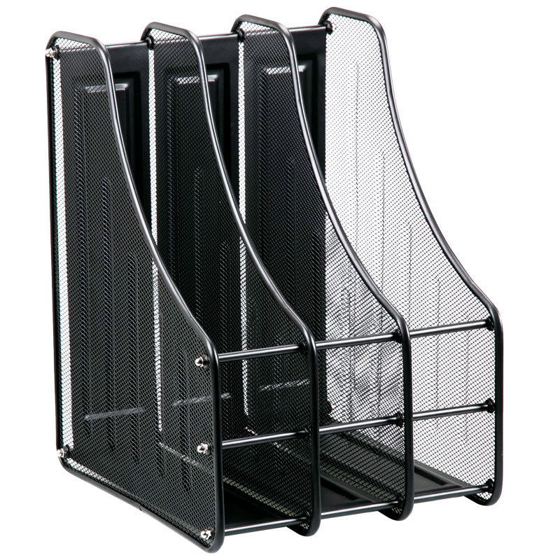 Office Supplies Desktop Metal Barbed Wire Three-Column File Rack Storage Document Rack Triple File Box Stationery Wholesale