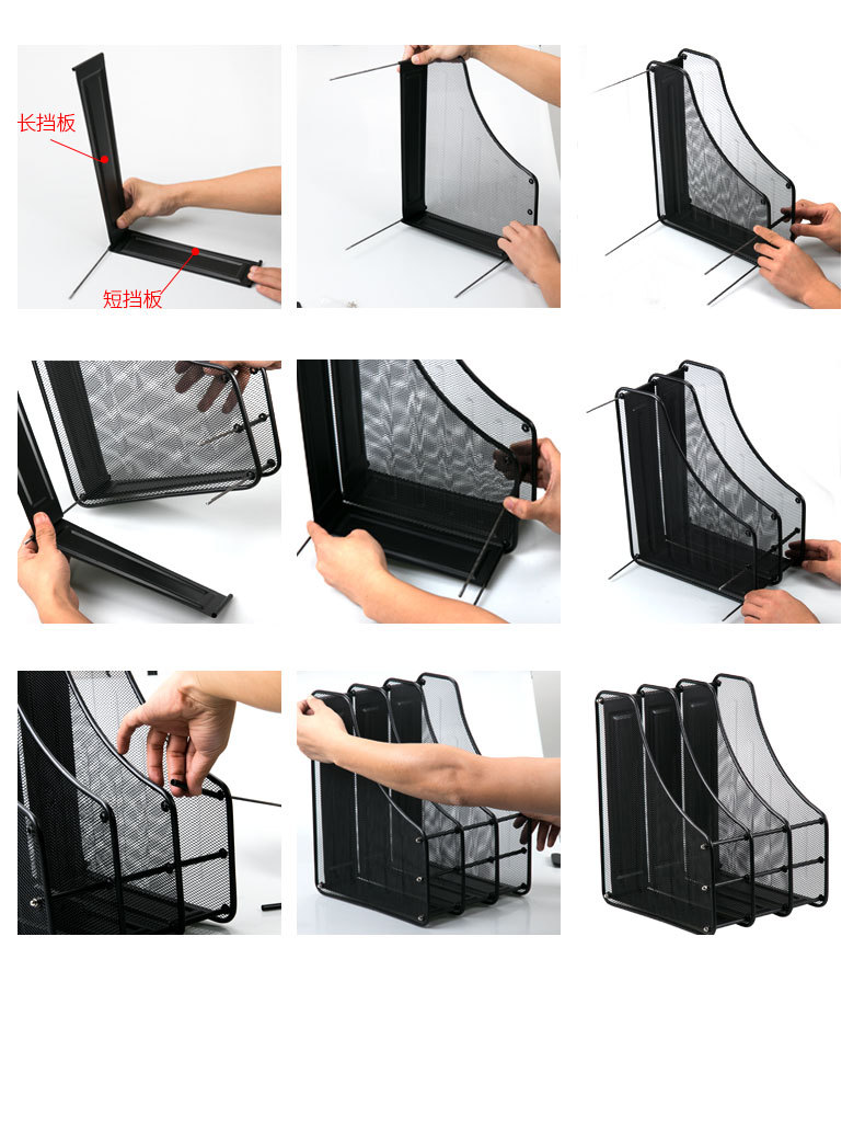 Office Supplies Desktop Metal Barbed Wire Three-Column File Rack Storage Document Rack Triple File Box Stationery Wholesale Office Supplies Desktop Metal Barbed Wire Three-Column File Rack Storage Document Rack Triple File Box Stationery Wholesale