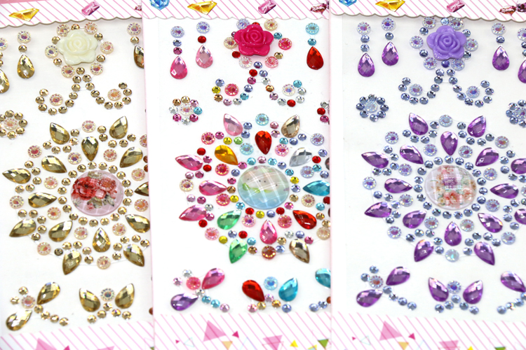 Manufacturer custom-made acrylic water drill paste DIY mobile phone office supplies children sticker resin flower drop