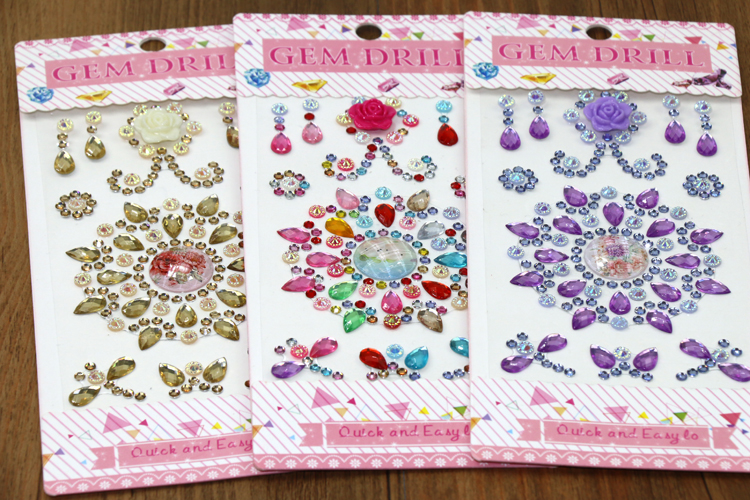 Manufacturer custom-made acrylic water drill paste DIY mobile phone office supplies children sticker resin flower drop
