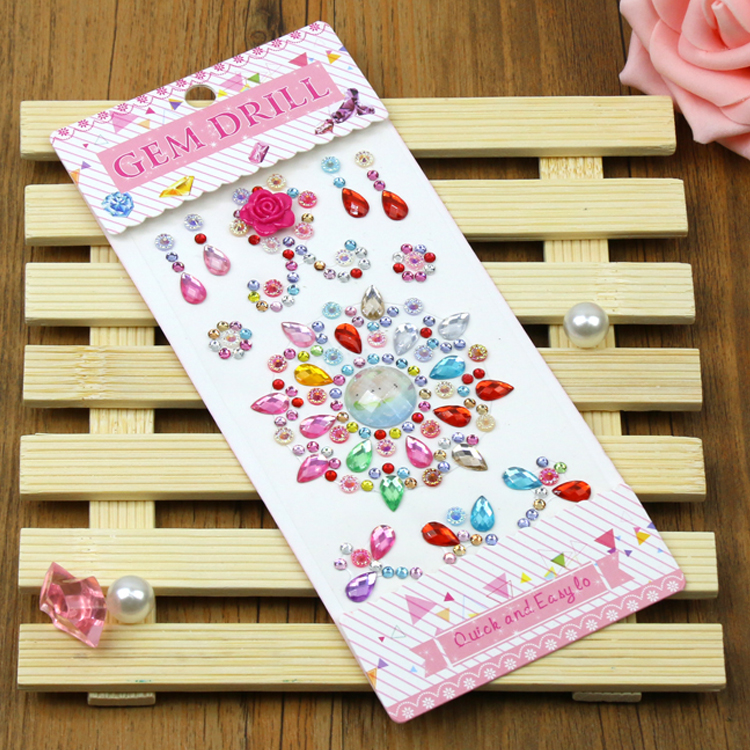Manufacturer custom-made acrylic water drill paste DIY mobile phone office supplies children sticker resin flower drop