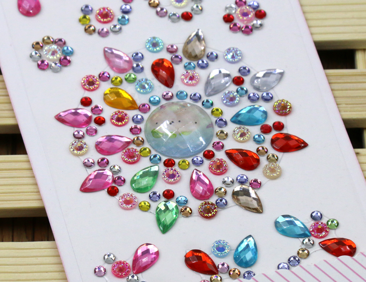 Manufacturer custom-made acrylic water drill paste DIY mobile phone office supplies children sticker resin flower drop
