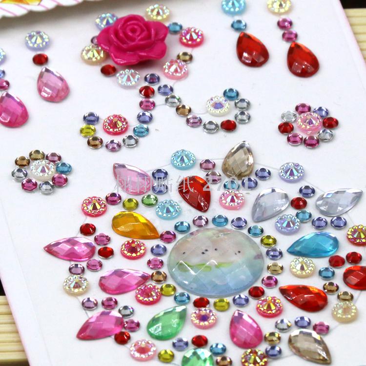Manufacturer custom-made acrylic water drill paste DIY mobile phone office supplies children sticker resin flower drop Manufacturer custom-made acrylic water drill paste DIY mobile phone office supplies children sticker resin flower drop
