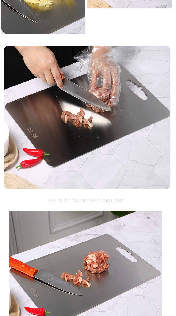 Factory Direct Sales New 304 Stainless Steel Cutting Board Household Dough Cutting Fruit Rolling Chopping Board Kitchen Chopping Board Factory Direct Sales New 304 Stainless Steel Cutting Board Household Dough Cutting Fruit Rolling Chopping Board Kitchen Chopping Board