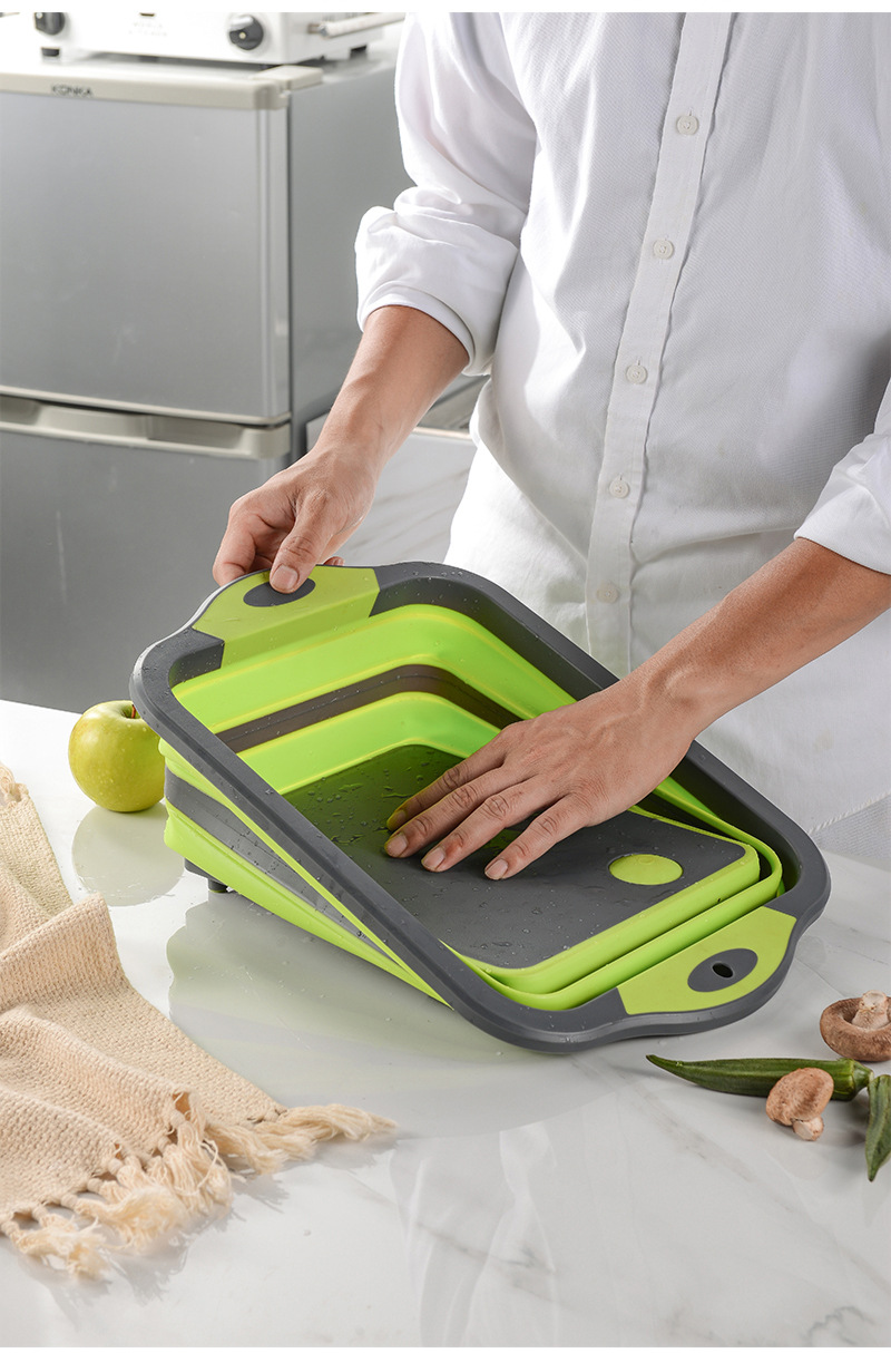 Folding Dish Chopping Board Kitchen Plastic ThreeinOne Chopping Board Outdoor Portable Ice Bucket Fruit Cutting Board Folding Dish Chopping Board Kitchen Plastic ThreeinOne Chopping Board Outdoor Portable Ice Bucket Fruit Cutting Board