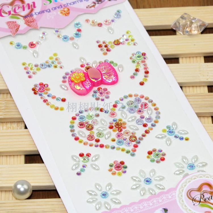 Manufacturer custom-made acrylic water drill paste DIY mobile phone office supplies children sticker resin bow love Manufacturer custom-made acrylic water drill paste DIY mobile phone office supplies children sticker resin bow love