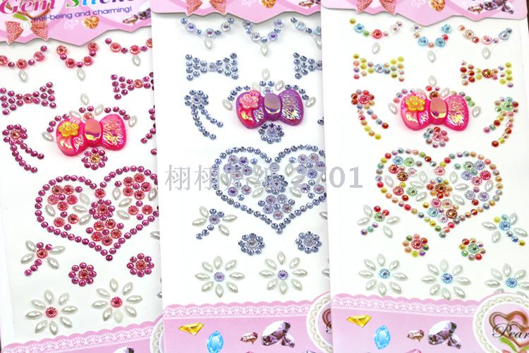 Manufacturer custom-made acrylic water drill paste DIY mobile phone office supplies children sticker resin bow love Manufacturer custom-made acrylic water drill paste DIY mobile phone office supplies children sticker resin bow love