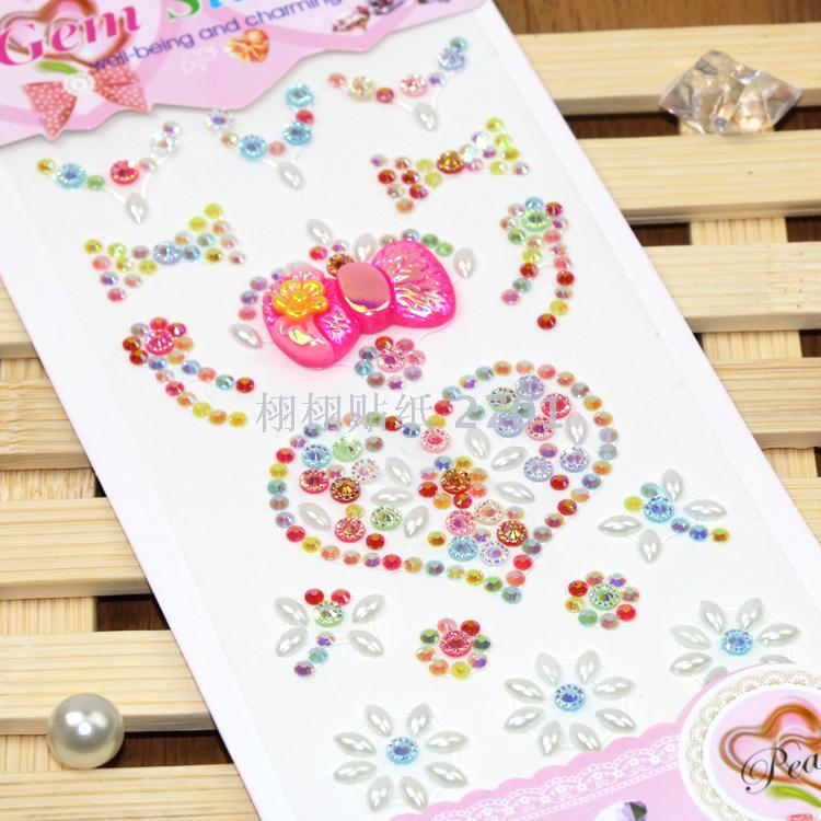 Manufacturer custom-made acrylic water drill paste DIY mobile phone office supplies children sticker resin bow love Manufacturer custom-made acrylic water drill paste DIY mobile phone office supplies children sticker resin bow love