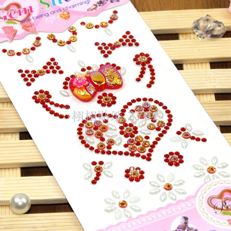 Manufacturer custom-made acrylic water drill paste DIY mobile phone office supplies children sticker resin bow love Manufacturer custom-made acrylic water drill paste DIY mobile phone office supplies children sticker resin bow love