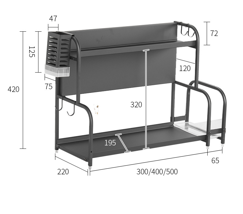 Black Multi-Functional Kitchen Seasoning Storage Rack Countertop Double Floor Storage Rack Kitchenware Soup Ladle Chopping Board Knife Rack Black Multi-Functional Kitchen Seasoning Storage Rack Countertop Double Floor Storage Rack Kitchenware Soup Ladle Chopping Board Knife Rack